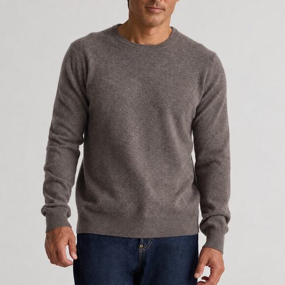 Quince Other - NWT Quince Mongolian Cashmere Crewneck Sweater in Elk Brown Men's Sz. L
